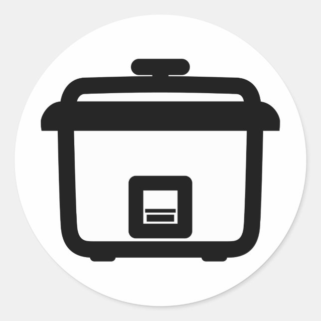 Pegatina Redonda Cocina de arroz ~ Dispositivo de cocina de estilo  (Anverso)