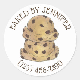 Pegatina Redonda Cocina de chocolate Dough Bakery pastelero Chef