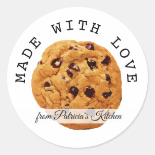 Pegatina Redonda Cocina de chocolate hecha con amor