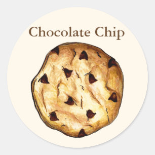 Pegatina Redonda Cocina de chocolate personalizada horneada por