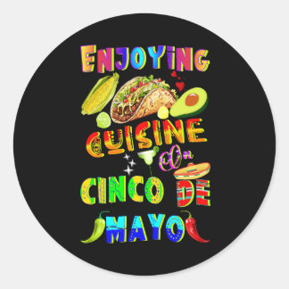 Pegatina Redonda Cocina De Cinco De Mayo