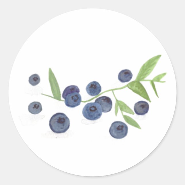 Pegatina Redonda Cocina de frutas con arándanos y moda rústica acuá (Anverso)