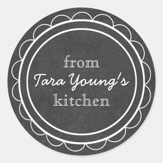 Pegatina Redonda Cocina de hormigón de croquetas de tablero capilar (Anverso)