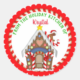 Pegatina Redonda Cocina de horneado navideño para navidades
