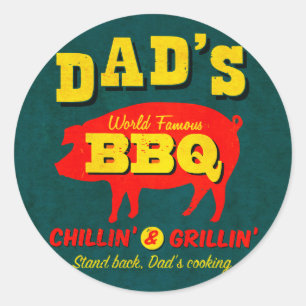 Pegatina Redonda Cocina de papá