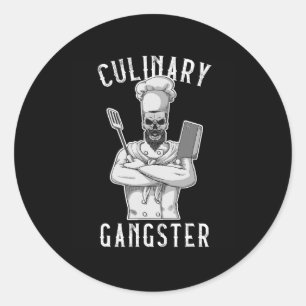 Pegatina Redonda Cocina gastronómica de Gangster Cocina Cocina Coci