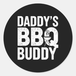 Pegatina Redonda Cocina gráfica de parrilladas de Bbq Buddy de papá