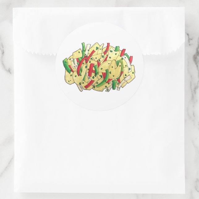 Pegatina Redonda Cocina jamaiquina del Caribe Ackee and Saltfish (Bolso)