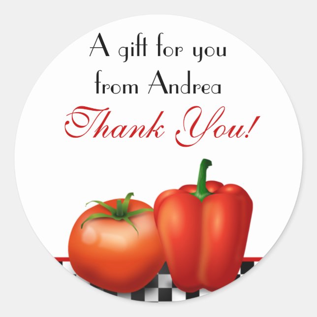 Pegatina Redonda Cocina retro o Pegatinas de Personalizable de coci (Anverso)