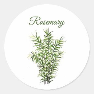 Pegatina Redonda Cocina vegetal Rosemary Herb moda verde culinaria