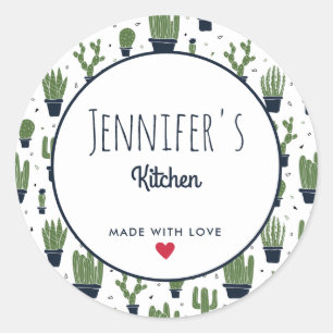 Pegatina Redonda Cocina verde oscuro del modelo del desierto del