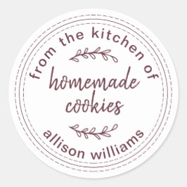 Pegatina Redonda Cocinas caseras rusticas de la cocina de