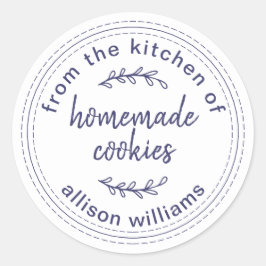 Pegatina Redonda Cocinas caseras rusticas de la cocina de clase