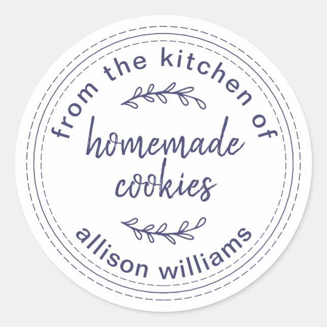 Pegatina Redonda Cocinas caseras rusticas de la cocina de clase (Anverso)