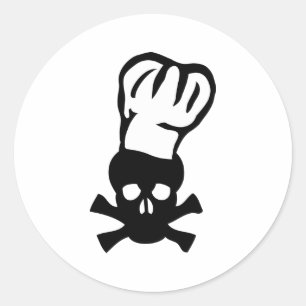 Pegatina Redonda cocinero jefe del chef negro