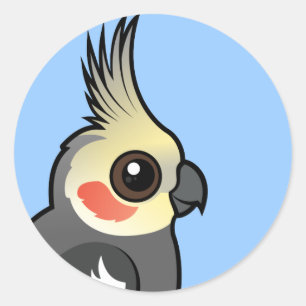 Pegatina Redonda Cockatiel