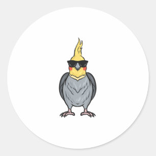 Pegatina Redonda Cockatiel