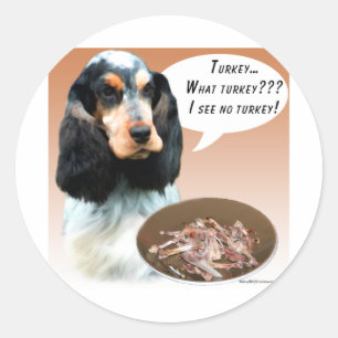 Pegatina Redonda Cocker inglés Spaniel Turkey