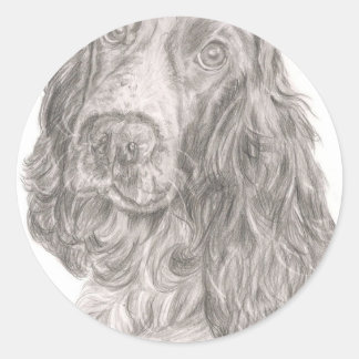 Pegatina Redonda Cocker Spaniel