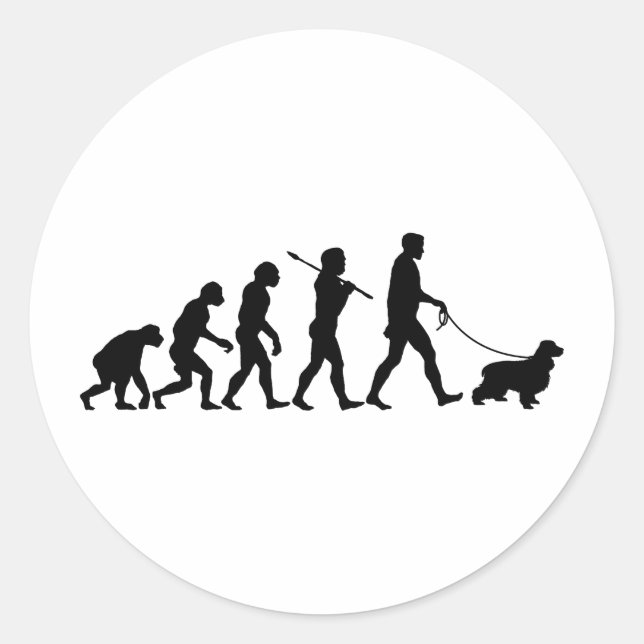 Pegatina Redonda Cocker Spaniel inglés (Anverso)