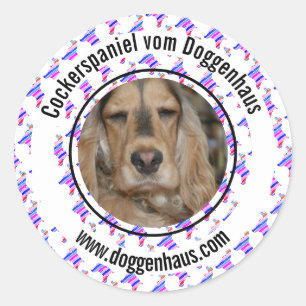 Pegatina Redonda Cocker Spaniel inglés minimalista moderno