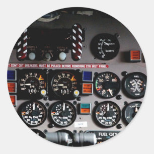 Pegatina Redonda Cockpit