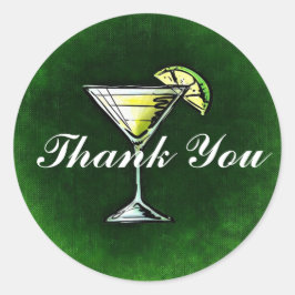 Pegatina Redonda Cocktail Gin y tonic Gracias
