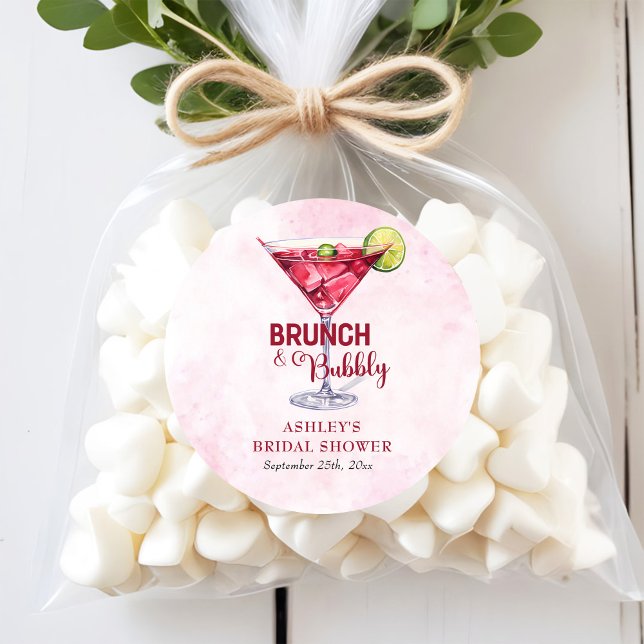 Pegatina Redonda Cocktails Ducha Brunch & Bubbly Bridal (Subido por el creador)