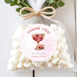 Pegatina Redonda Cocktails Ducha Brunch & Bubbly Bridal