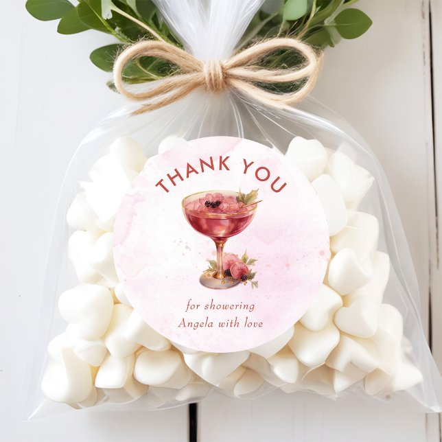 Pegatina Redonda Cocktails Ducha Brunch & Bubbly Bridal (Subido por el creador)