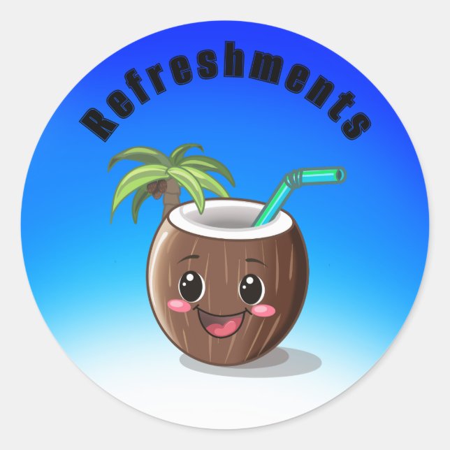 Pegatina Redonda Coco feliz (Anverso)