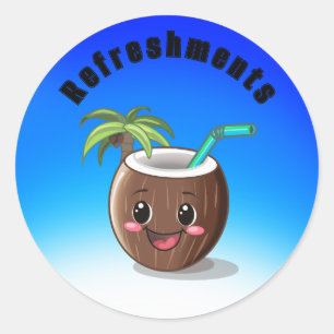Pegatina Redonda Coco feliz