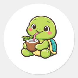 Pegatina Redonda Coconut Drink Chill