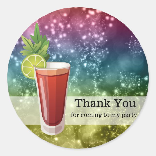 Pegatina Redonda Cócteles (Anverso)