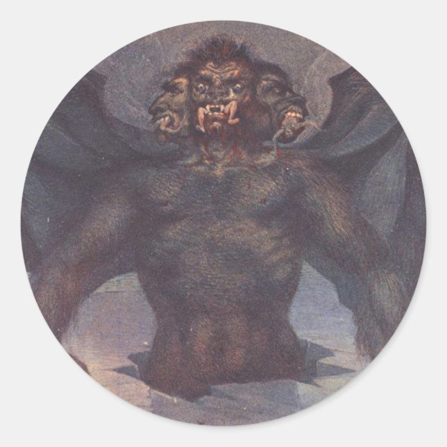 Pegatina Redonda Cocytus - Noveno Círculo de Dante' Inferno (Anverso)