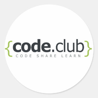 Pegatina Redonda Code Club Shop