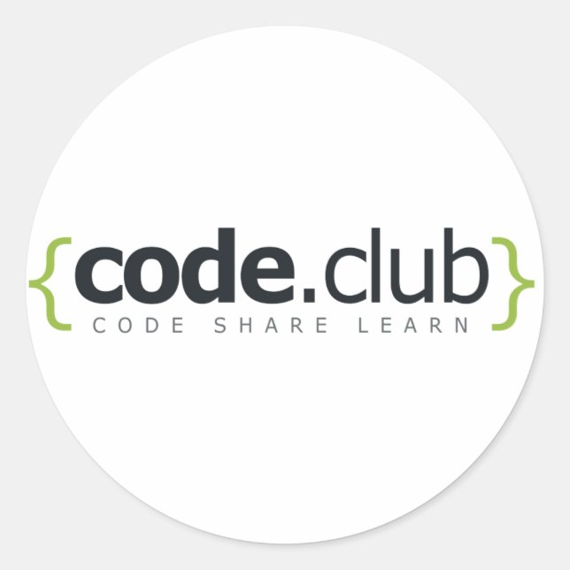 Pegatina Redonda Code Club Shop (Anverso)