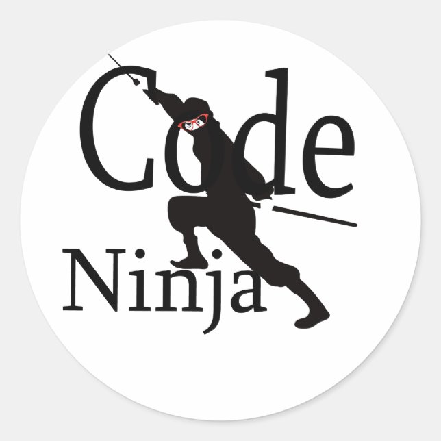 Pegatina Redonda Code Ninja (Anverso)