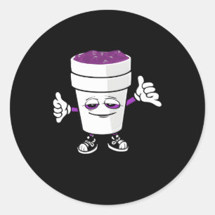 Pegatina Redonda Codeine Purple Brank Sizzurp Doble Copa de León