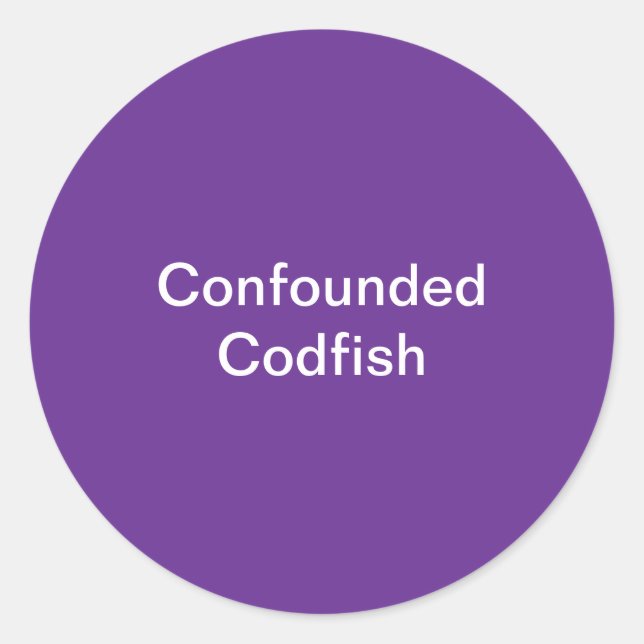 Pegatina Redonda Codfish infundado (Anverso)
