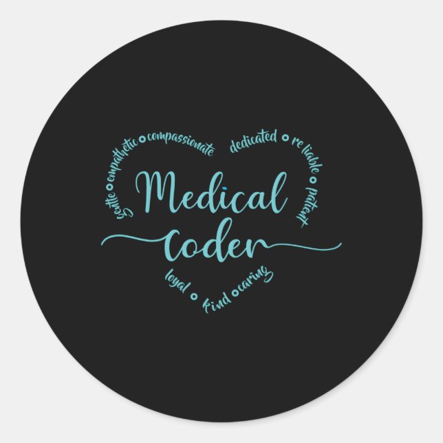 Pegatina Redonda Codificación auxiliar Código médico (Anverso)