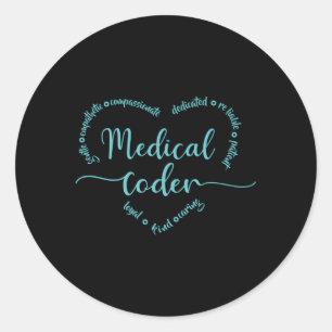 Pegatina Redonda Codificación auxiliar Código médico