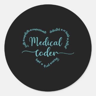 Pegatina Redonda Codificación auxiliar Código médico