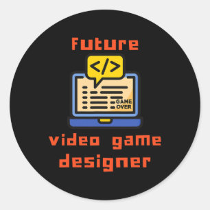 Pegatina Redonda Codificador de programador de videojuegos