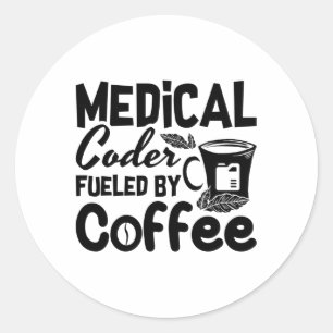 Pegatina Redonda Codificador Médico Alimentado Por El Codificación