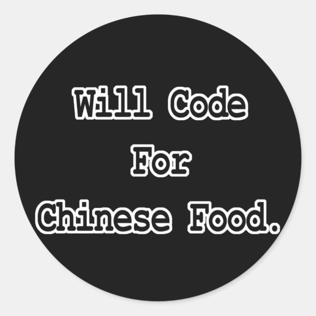 Pegatina Redonda codificaré por comida china (Anverso)