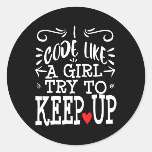 Pegatina Redonda Código Como Un Programador De Computadoras