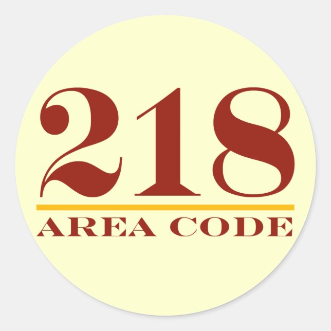 Pegatina Redonda Código de área 218 (Anverso)