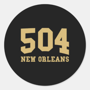 Pegatina Redonda Código de área de Nueva Orleans 504 - Orgullo de b