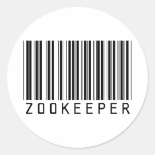 Pegatina Redonda Código de barras de Zookeeper
